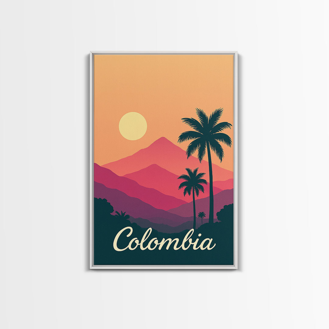 Columbia Travel Poster, Canvas Print, Mid Century City Wall Art, Columbia Travel Art, Vintage City Poster, Vintage Travel Art, Design 3