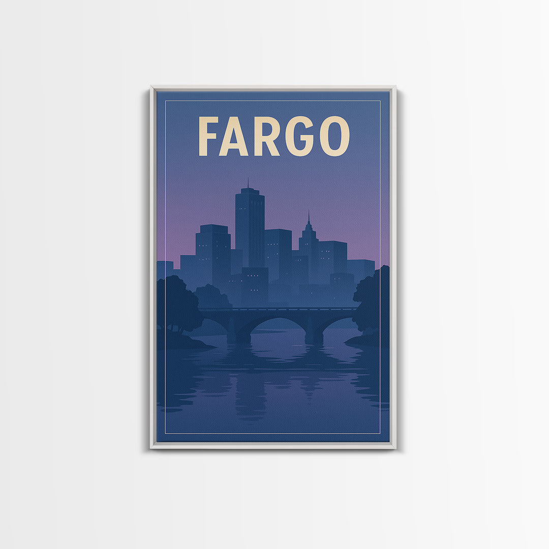 Fargo North Dakota Travel Poster, Canvas Print, Classic Travel Poster Art, Fargo Travel Art, Travel Art Print, Wall Art, Wall Art