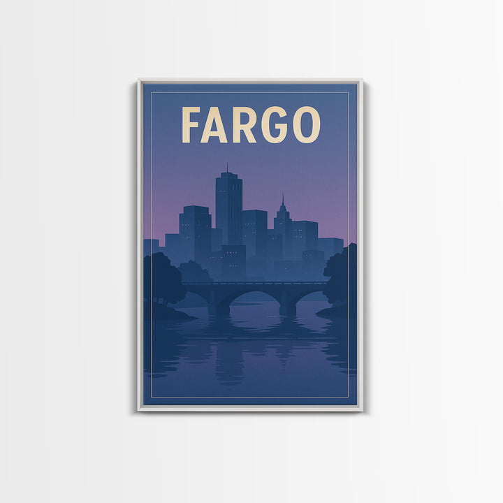 Fargo North Dakota Travel Poster, Canvas Print, Classic Travel Poster Art, Fargo Travel Art, Travel Art Print, Wall Art, Wall Art