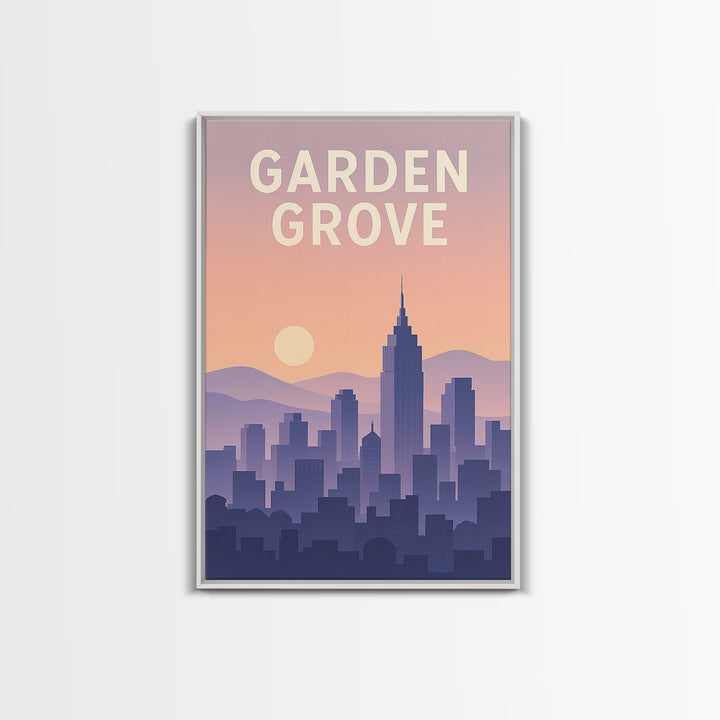 Garden Grove California Travel Poster, Canvas Print, Mid Century City Wall Art, Garden Grove Wall Art, Travel Poster Art, Travel Art Print