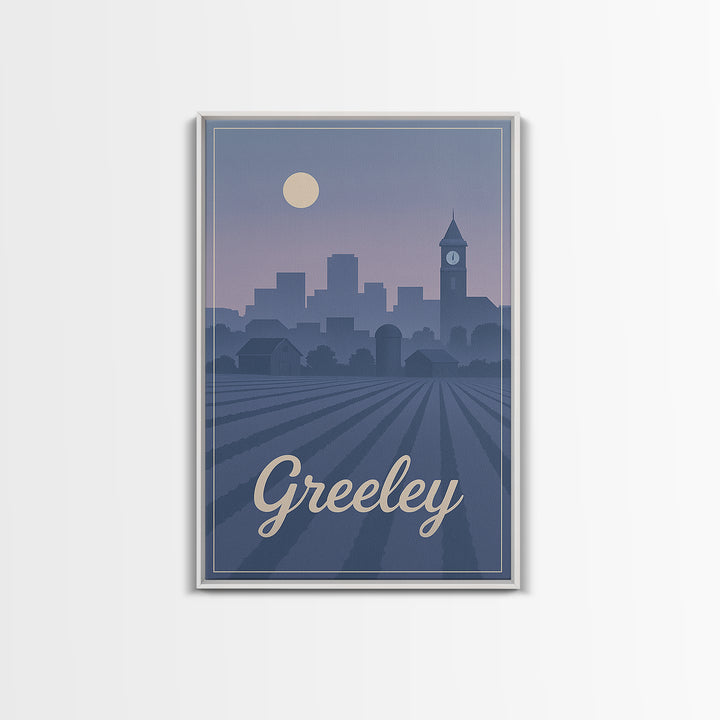 Greeley Travel Poster, Framed Canvas Print, Classic Travel Poster Art, Greeley Art Print, Retro Travel Print, Vintage City Art