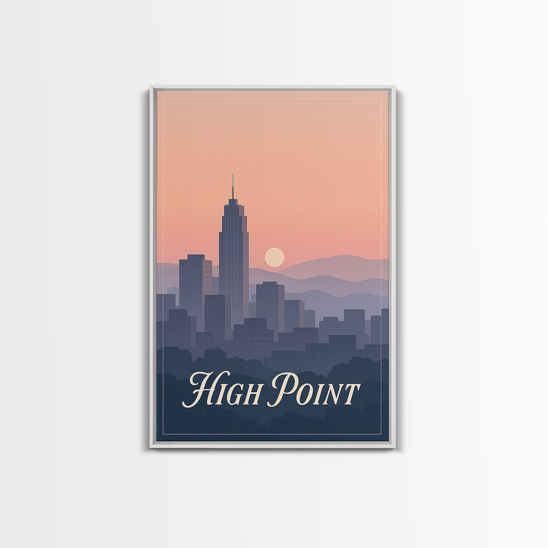 High Point Travel Poster, Canvas Print, Vintage Travel Poster Art, High Point City Art, Retro Travel Print, City Travel Prints