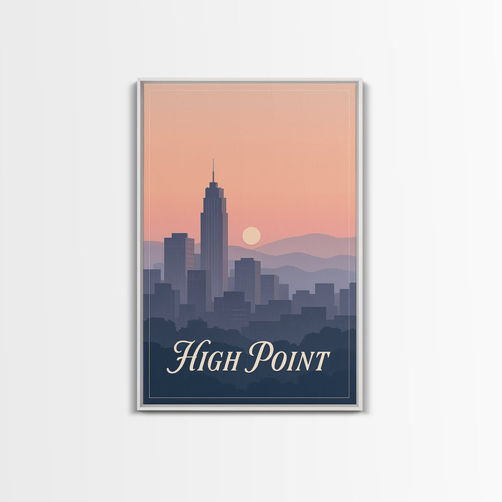 High Point Travel Poster, Canvas Print, Vintage Travel Poster Art, High Point City Art, Retro Travel Print, City Travel Prints