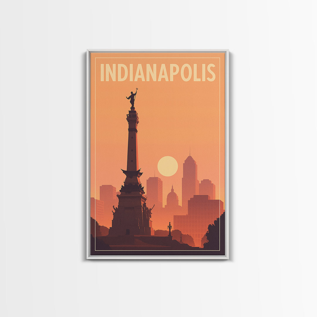Indianapolis Indiana Travel Poster, Canvas Print, Classic Travel Poster Art, Indianapolis Travel Art, Vintage Travel Art, Travel Wall Art