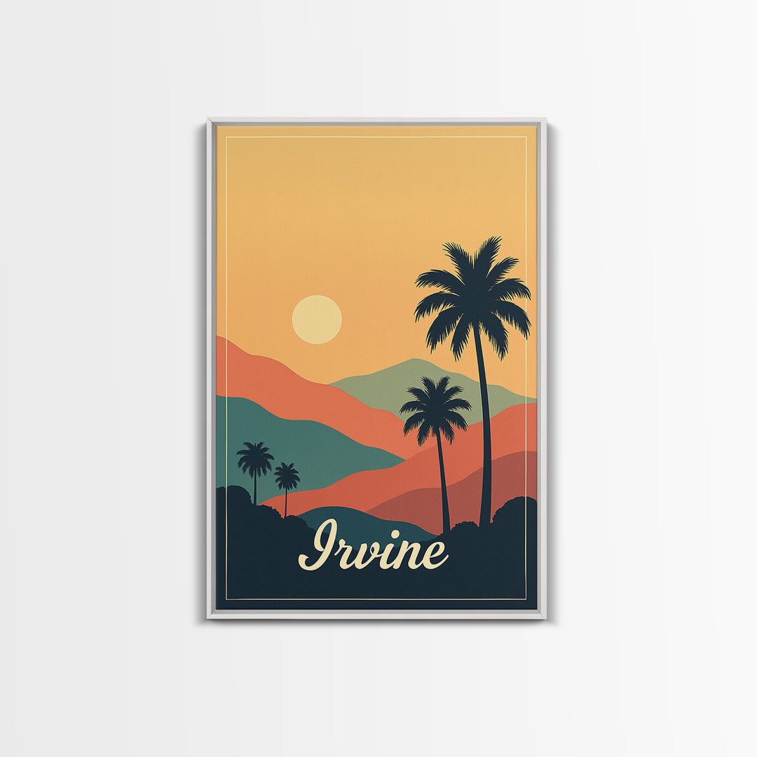 Irvine California Travel Poster, Canvas Print, Classic Poster Art, Irvine Poster Print, City Illustration, City Art Print, Travel Poster Set