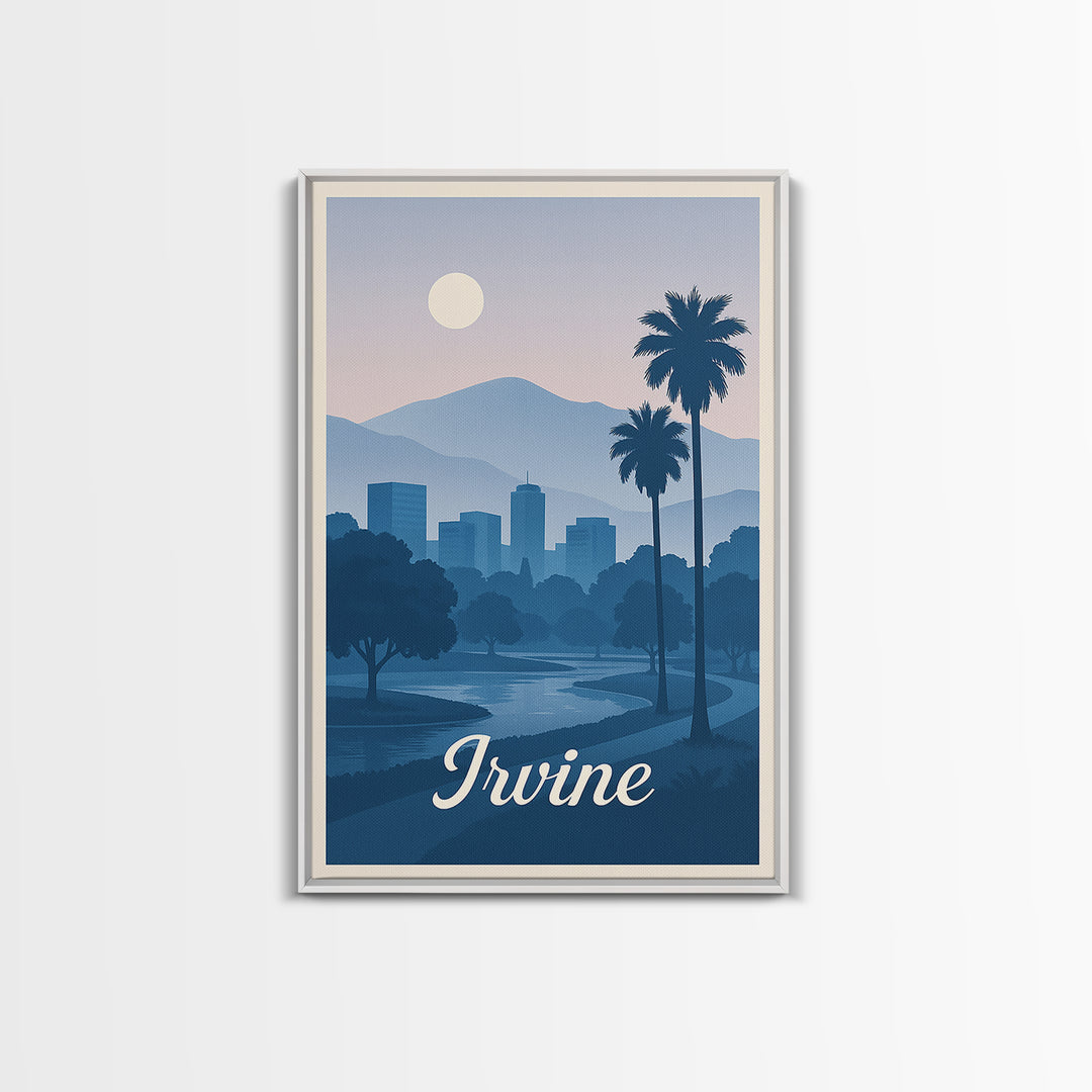 Irvine Travel Poster, Canvas Print, Mid Century City Wall Art, Irvine Travel Art, Vintage City Poster, Mid Century Wall Art, Travel Print