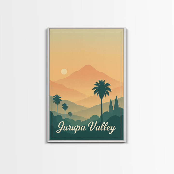 Jurupa Valley California Travel Poster, Canvas Print, Mid Century City Wall Art, Jurupa Valley Poster Print, Wall Decor, Travel Posters