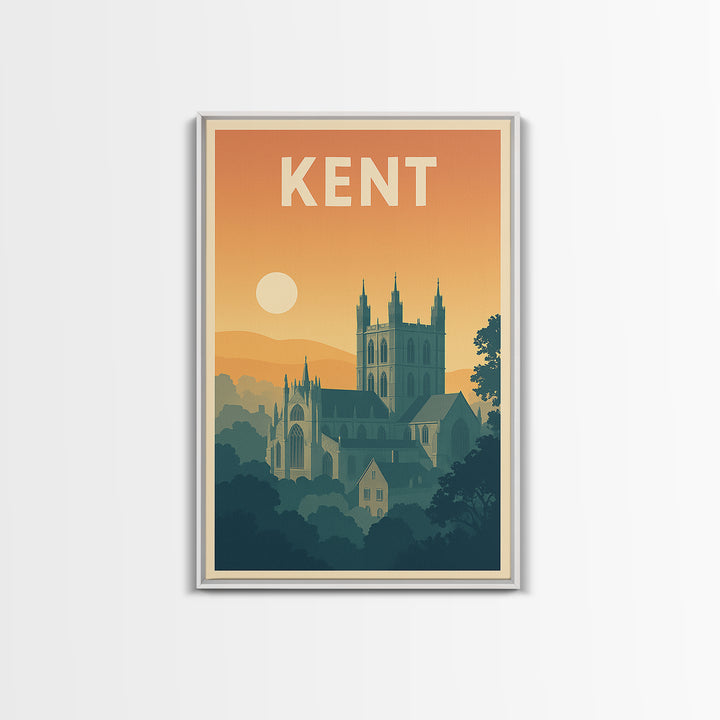 Kent Travel Poster, Canvas Print, Classic Travel Poster Art, Kent Travel Art, Travel Poster Set, Retro Travel Print, Travel Wall Art