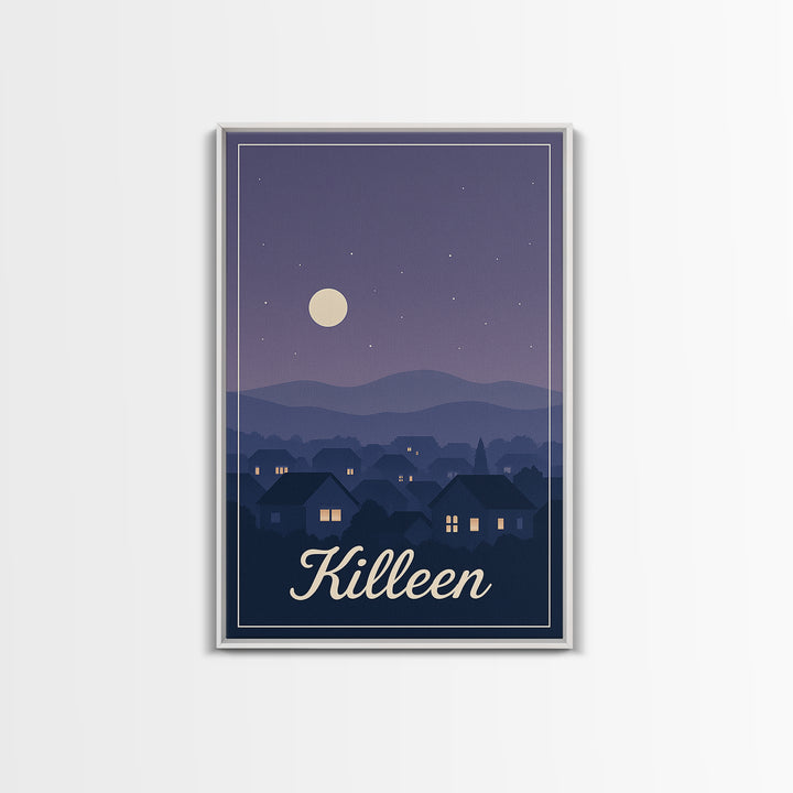Killeen Travel Poster, Canvas Print, Classic Travel Poster Art, Killeen Poster Print, City Illustration, Travel Wall Art, Travel Poster Set