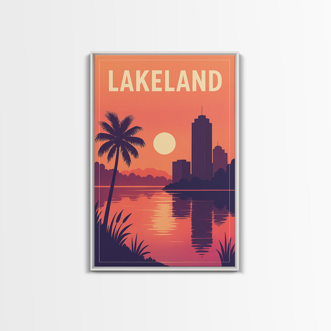 Lakeland Travel Poster, Canvas Print, Vintage Travel Poster Art, Lakeland Poster Print, City Art Print, City Travel Prints, Travel Gift