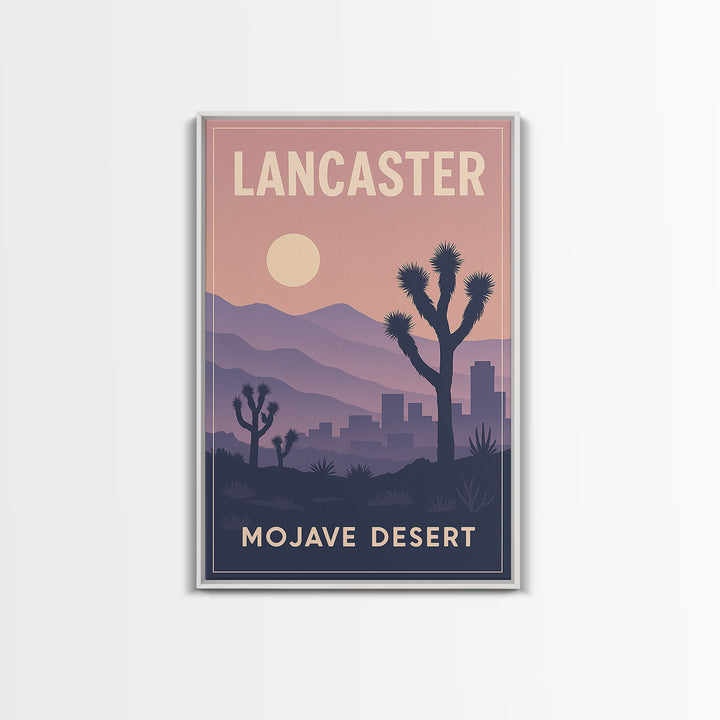 Lancaster California Travel Poster, Canvas Print, Classic Travel Poster Art, Lancaster Wall Art, Wall Decor, City Art Print, Travel Wall Art