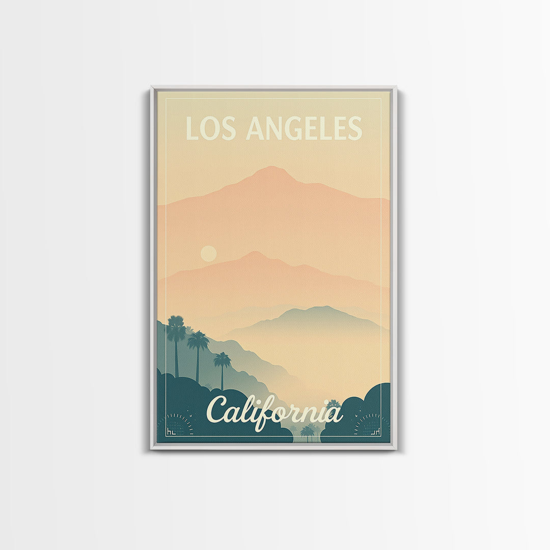 Los Angeles Travel Poster, Canvas Print, Classic Travel Poster Art, Los Angeles Travel Art, Modern Wall Decor, Gift For Travelers