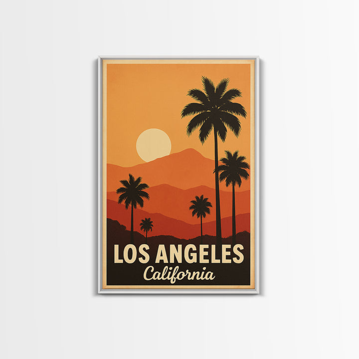 Los Angeles Travel Poster, Canvas Print, Mid Century City Wall Art, Los Angeles City Art, Retro Travel Print, Fine Art Print, Wall Art