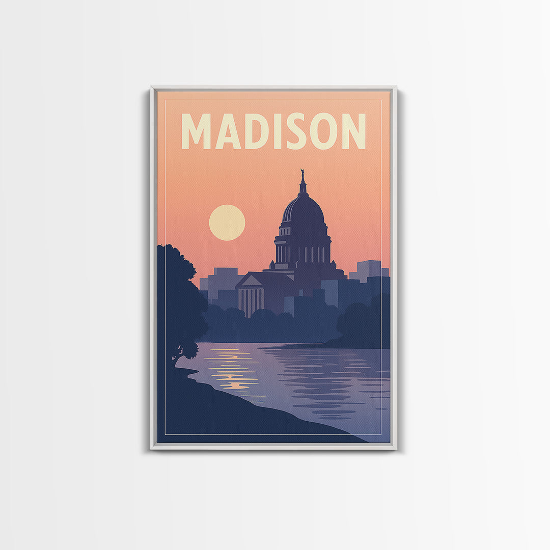 Madison Travel Poster, Canvas Print, Classic Travel Poster Art, Madison Art Print, City Art Print, Travel Art Print, Home Office Decor
