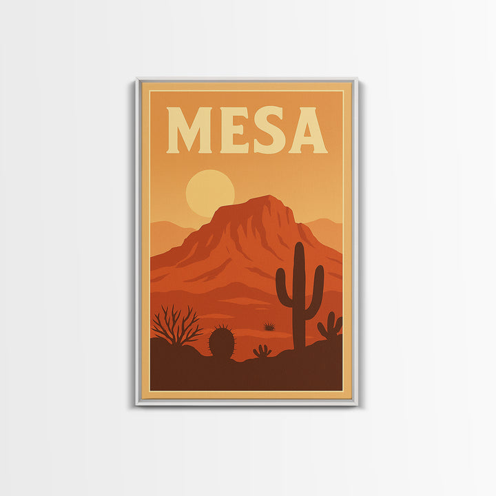 Mesa Travel Poster, Canvas Print, Classic Travel Poster Art, Mesa City Art, City Art Print, Travel Art Print, Travel Poster Art