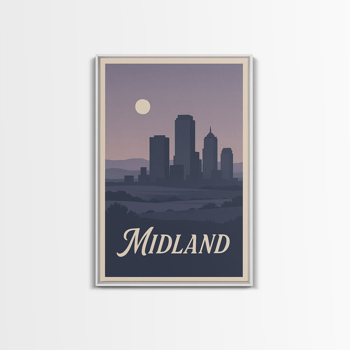 Midland Travel Poster, Canvas Print, Vintage Travel Poster Art, Midland Wall Art, Retro Travel Print, Travel Poster Art, Vintage City Art