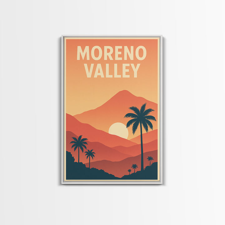 Moreno Valley Travel Poster, Canvas Print, Classic Travel Poster Art, Moreno Valley Travel Art, Vintage Travel Print, City Illustration