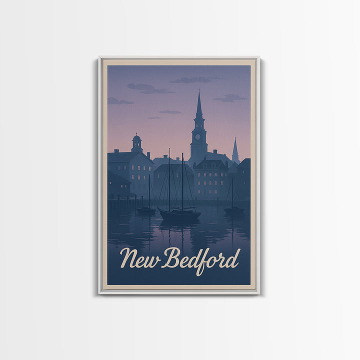 New Bedford Travel Poster, Framed Canvas Print, Vintage Travel Poster Art, New Bedford Poster Print, Fine Art Print, Vintage Travel Art