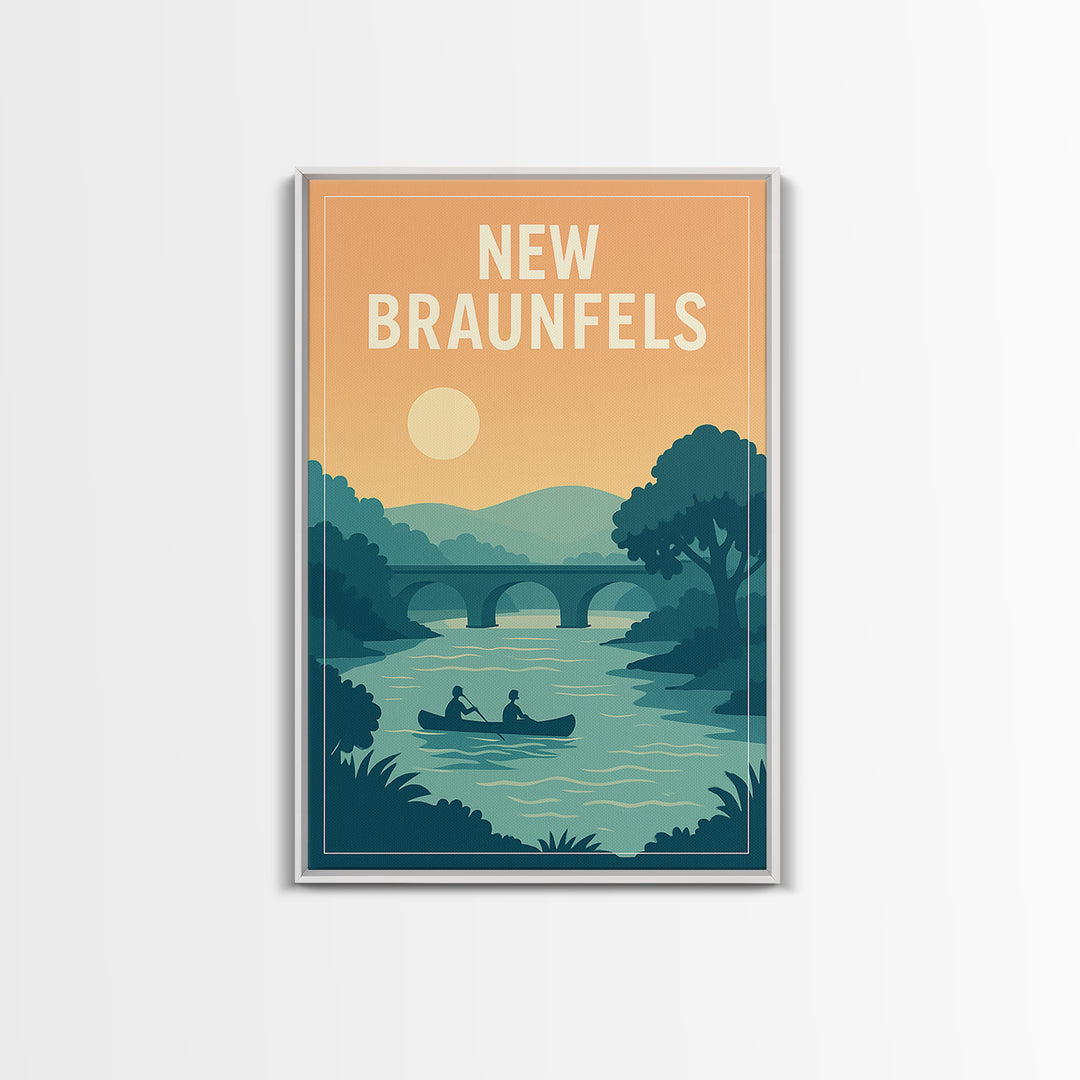 New Braunfels Texas Travel Poster, Canvas Print, Vintage Travel Poster Art, New Braunfels Wall Art, Gift For Travelers, City Travel Prints