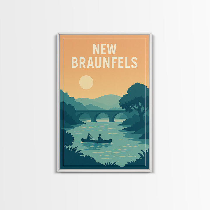 New Braunfels Texas Travel Poster, Canvas Print, Vintage Travel Poster Art, New Braunfels Wall Art, Gift For Travelers, City Travel Prints