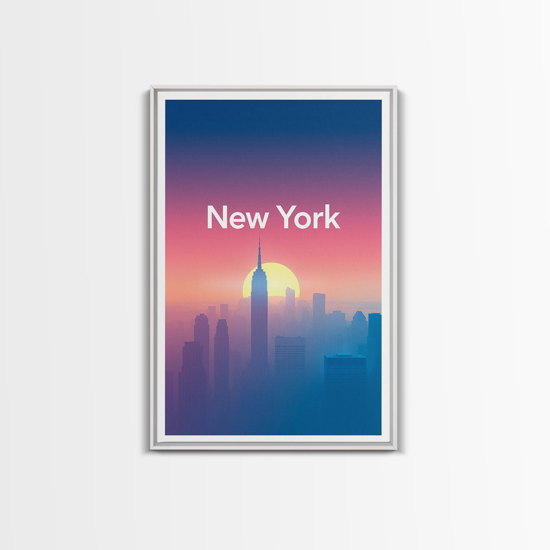 New York Travel Poster, Canvas Print, Mid Century City Wall Art, New York Wall Art, Travel Poster Set, Retro Travel Print, Wanderlust Decor