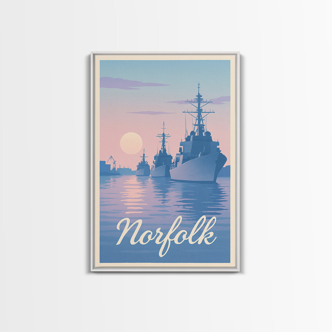 Norfolk Travel Poster, Framed Canvas Print, Classic Travel Poster Art, Norfolk Travel Art, City Art Print, Travel Poster Set, Art Print