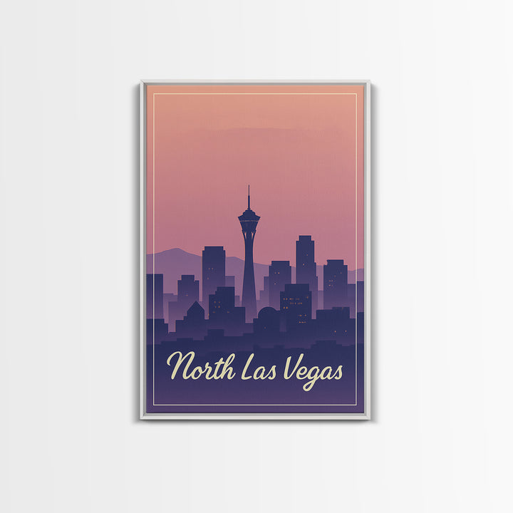North Las Vegas Travel Poster, Canvas Print, Classic Travel Poster Art, North Las Vegas Art Print, Vintage City Poster, Travel Art Print
