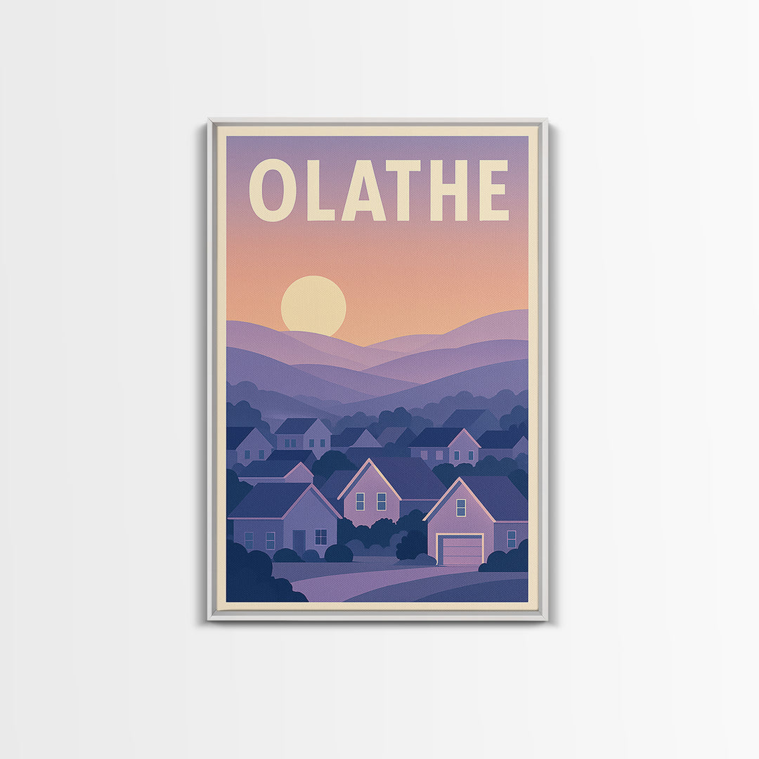 Olathe Kansas Travel Poster, Canvas Print, Vintage Poster Art, Olathe Art Print, Fine Art Print, City Travel Prints, Vintage Travel Art
