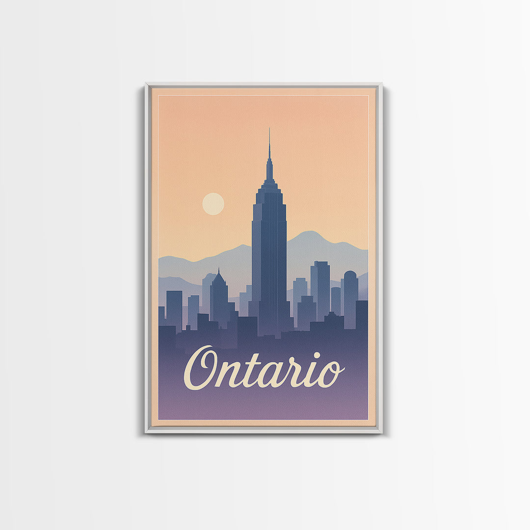 Ontario Travel Poster, Framed Canvas Print, Classic Travel Poster Art, Ontario Wall Art, Vintage City Poster, Gift For Travelers
