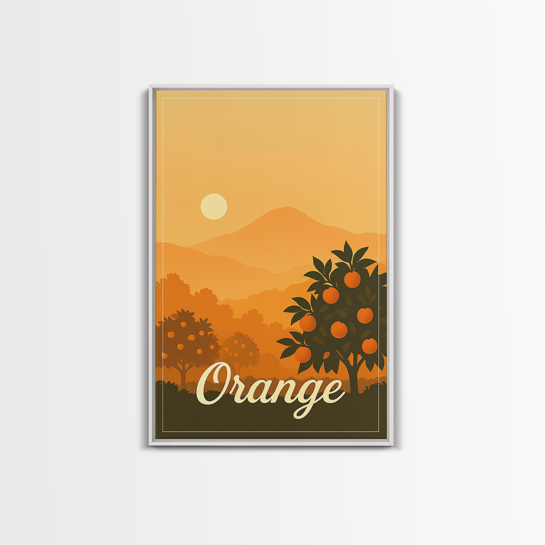 Orange California Travel Poster, Canvas Print, Mid Century City Wall Art, Orange City Art, Wall Art, Eclectic Wall Decor, Wall Art