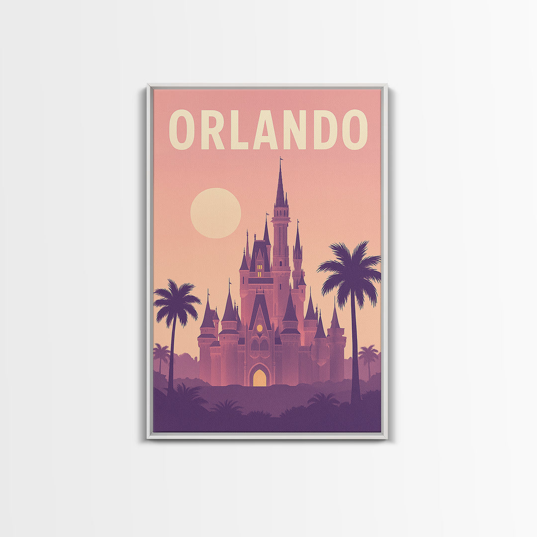 Orlando Florida Travel Poster, Canvas Print, Classic Travel Poster Art, Orlando City Art, City Art Print, Travel Wall Decor, Travel Print