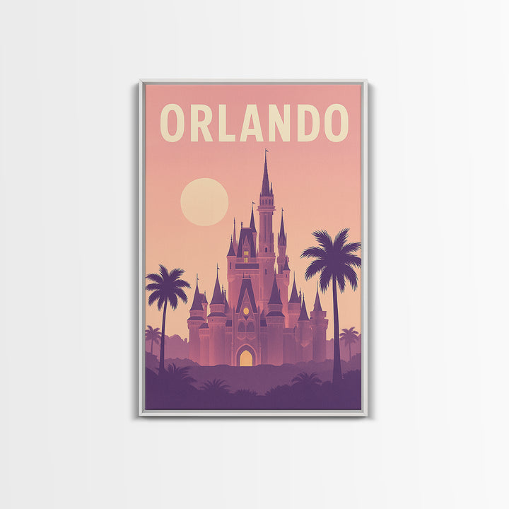 Orlando Florida Travel Poster, Canvas Print, Classic Travel Poster Art, Orlando City Art, City Art Print, Travel Wall Decor, Travel Print