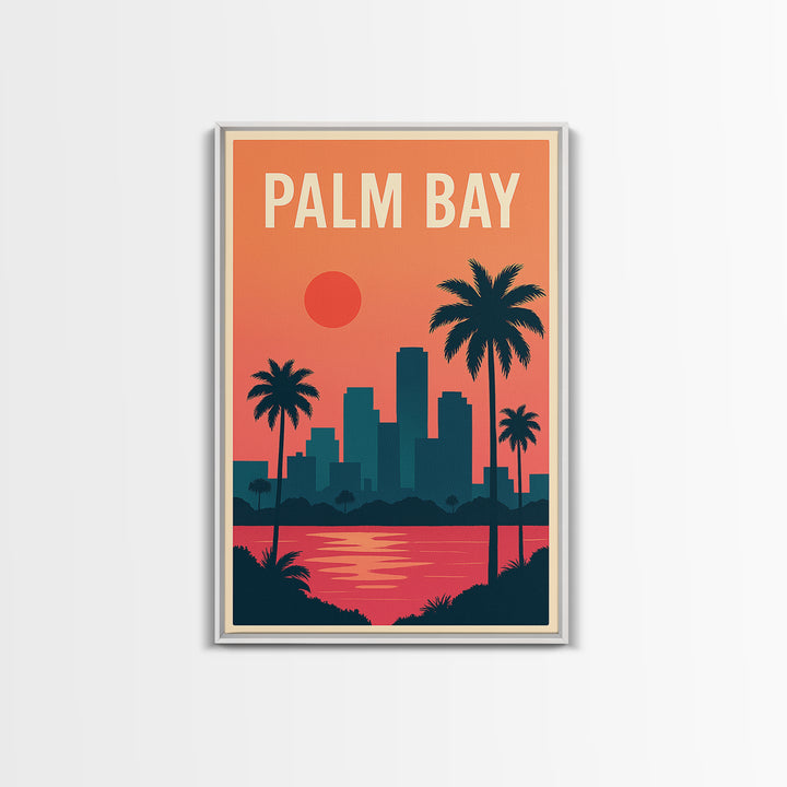 Palm Bay Travel Poster, Canvas Print, Classic Travel Poster Art, Palm Bay Wall Art, Gift For Travelers, Vintage Travel Print, Poster Art