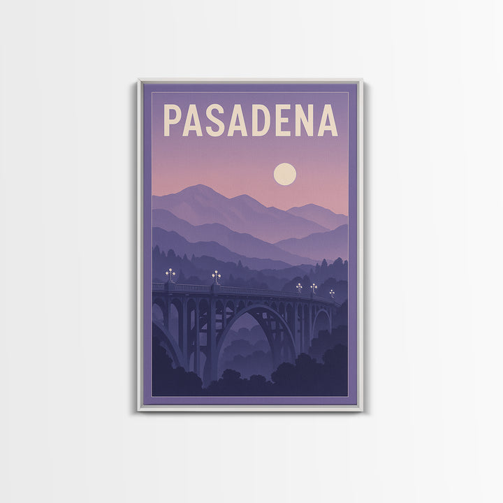 Pasadena California Travel Poster, Canvas Print, Mid Century City Wall Art, Pasadena City Art, Travel Print, Vintage City Poster, Wall Art