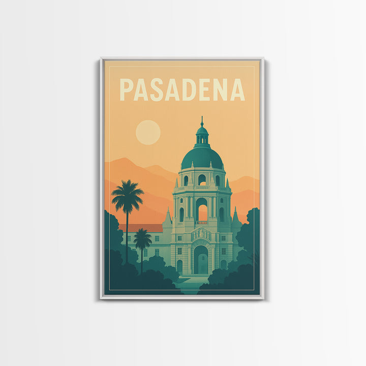 Pasadena Travel Poster, Canvas Print, Mid Century City Wall Art, Pasadena Poster Print, Travel Poster Art, Mid Century Wall Art