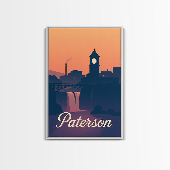 Paterson New Jersey Travel Poster, Canvas Print, Mid Century City Wall Art, Paterson Print, Vintage City Poster, Vintage City Art, Design 2