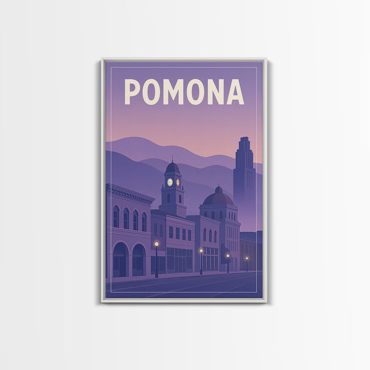 Pomona California Travel Poster, Canvas Print, Classic Travel Poster Art, Pomona City Art, Wall Art, Wanderlust Decor, City Art Print