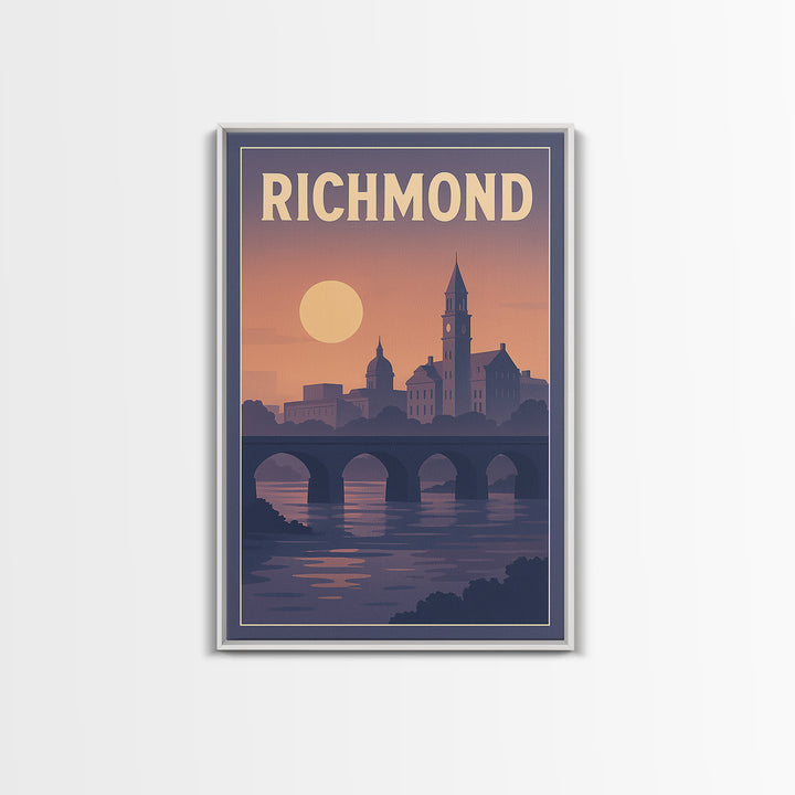 Richmond Travel Poster, Canvas Print, Classic Travel Poster Art, Richmond Travel Art, Modern Wall Decor, Living Room Wall Art, Design 2