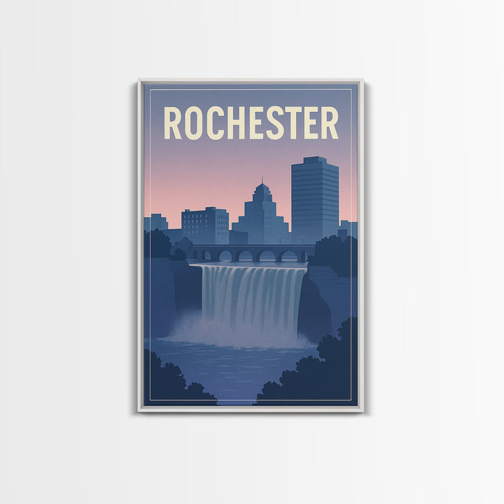 Rochester New York Travel Poster, Canvas Print, Mid Century City Wall Art, Rochester Wall Art, Vintage City Poster, Vintage Travel Art