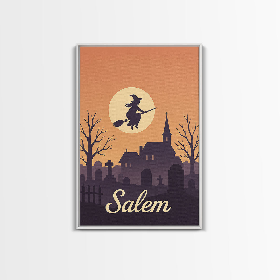 Salem Oregon Travel Poster, Framed Canvas Print, Classic Travel Poster Art, Salem Art Print, Mid Century Wall Art, Vintage City Poster