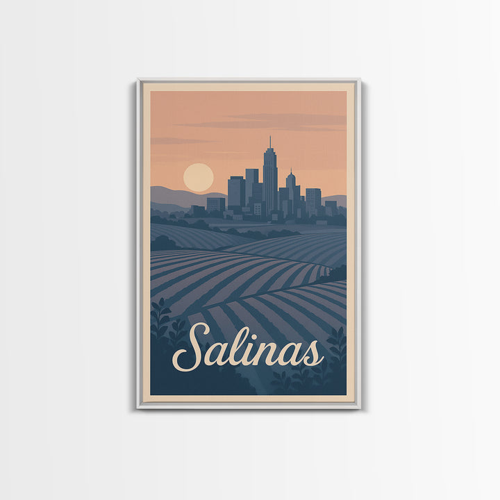 Salinas Travel Poster, Framed Canvas Print, Vintage Travel Poster Art, Salinas Wall Art, Travel Poster Art, Travel Poster Set, Wall Art
