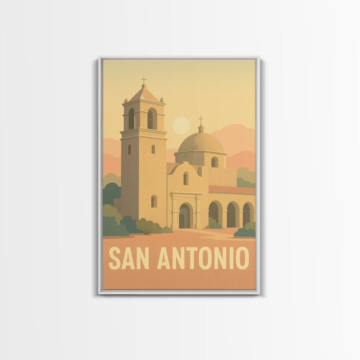 San Antonio Travel Poster, Canvas Print, Mid Century City Wall Art, San Antonio City Art, Vintage City Art, Retro Travel Print