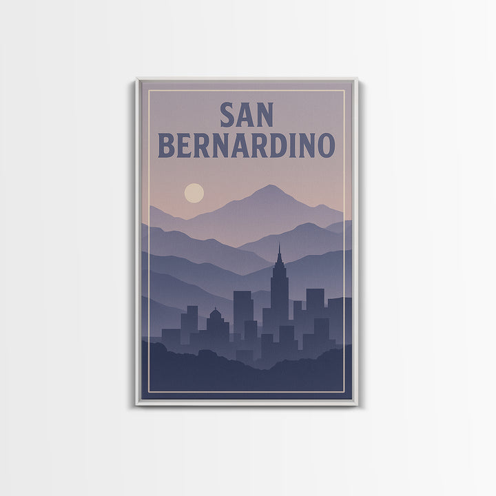 San Bernardino California Travel Poster, Canvas Print, Mid Century City Wall Art, San Bernardino Travel Art, Modern Wall Decor, Wall Art
