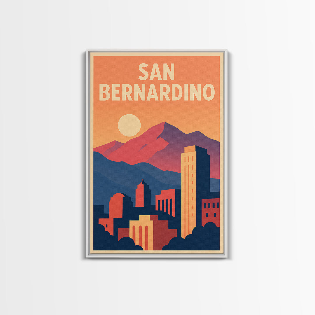 San Bernardino Travel Poster, Canvas Print, Classic Travel Poster Art, San Bernardino Poster Print, Travel Poster Art, Wanderlust Decor