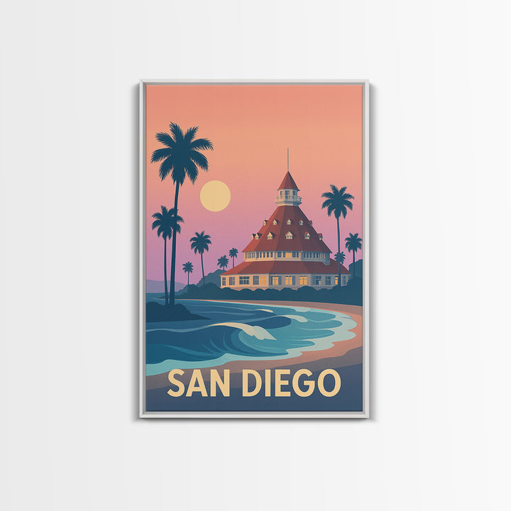 San Diego California Travel Poster, Canvas Print, Classic Travel Poster Art, San Diego Travel Art, Vintage Travel Print, Travel Poster Art