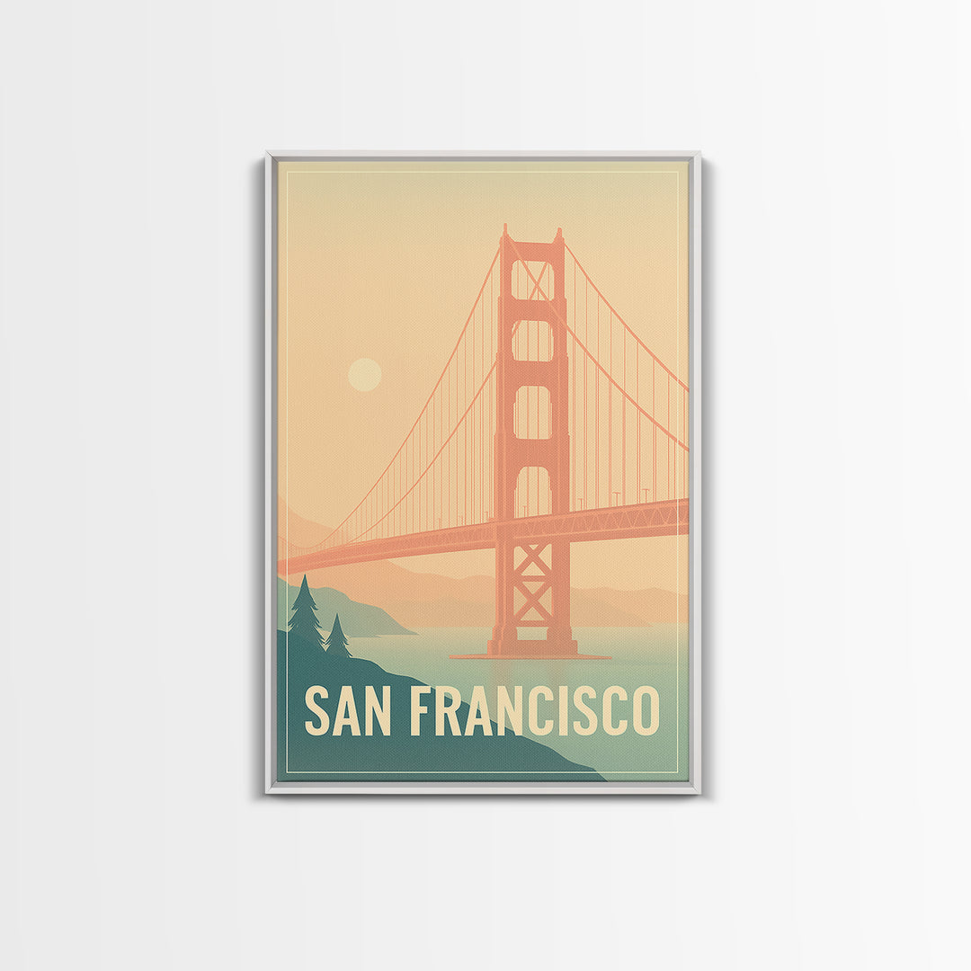 San Francisco Travel Poster, Canvas Print, Vintage Travel Poster Art, San Francisco Travel Art, City Art Print, Travel Wall Art