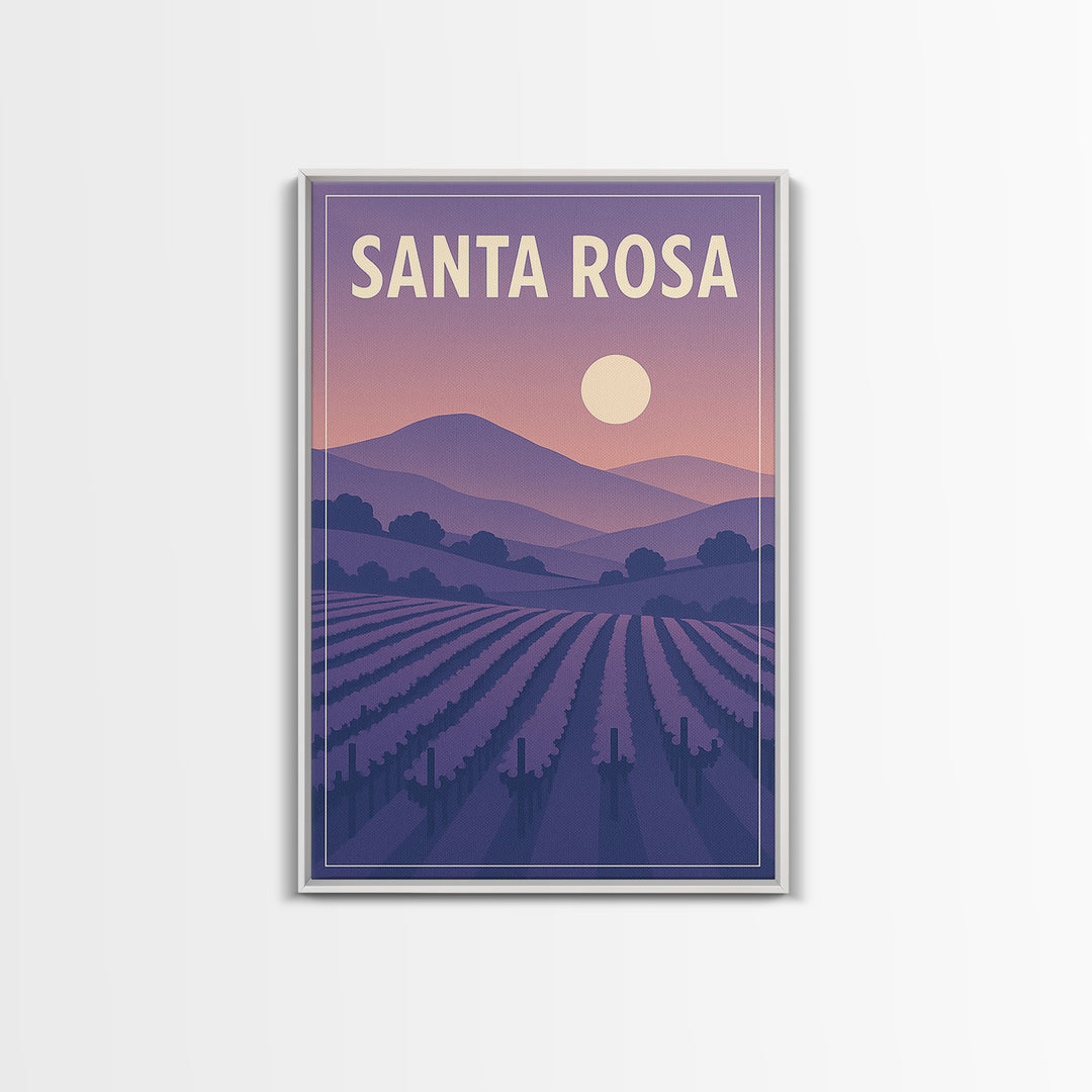 Santa Rosa California Travel Poster, Canvas Print, Classic Poster Art, Santa Rosa Poster Print, Vintage City Poster, Travel Poster Set