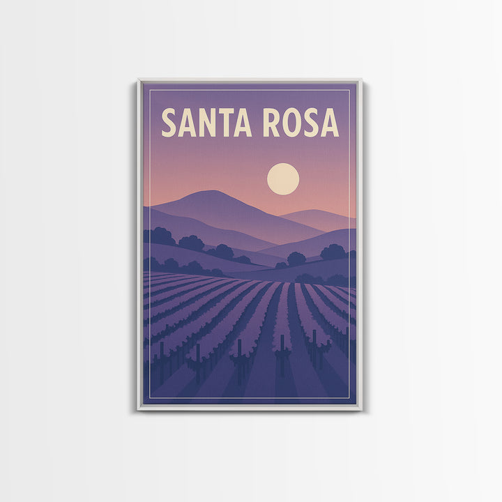 Santa Rosa California Travel Poster, Canvas Print, Classic Poster Art, Santa Rosa Poster Print, Vintage City Poster, Travel Poster Set