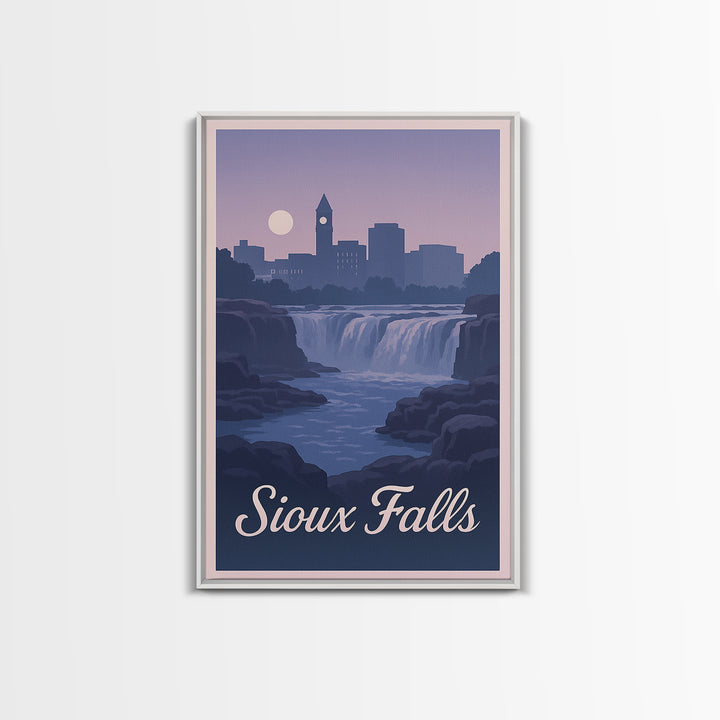 Sioux Falls South Dakota Travel Poster, Canvas Print, Classic Travel Poster Art, Sioux Falls Wall Art, Vintage City Poster, Travel Wall Art