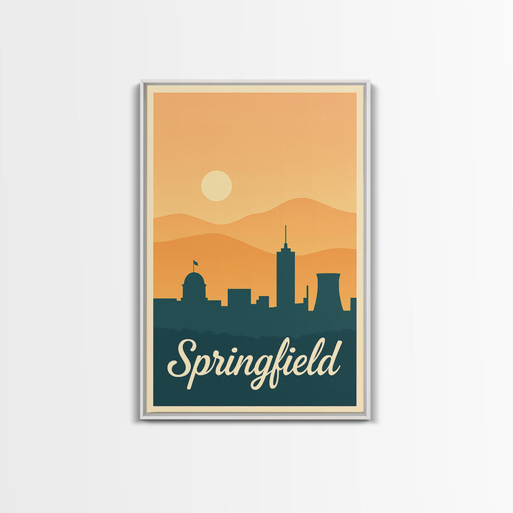 Springfield Missouri Travel Poster, Framed Canvas Print, Vintage Travel Poster Art, Springfield Wall Art, Gift For Travelers, Fine Art Print